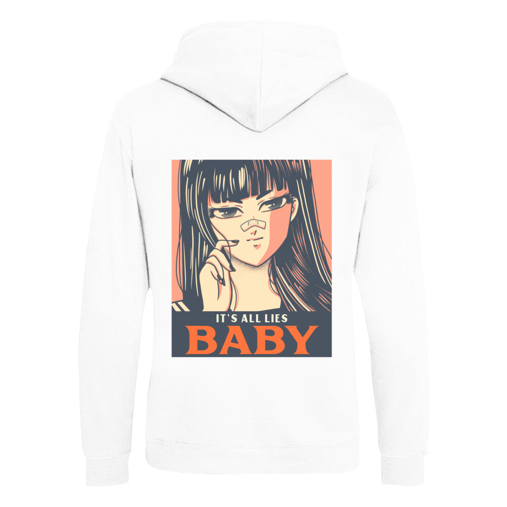 ALL LIES - Organic Hoodie (Back) bonsaiwardrobe