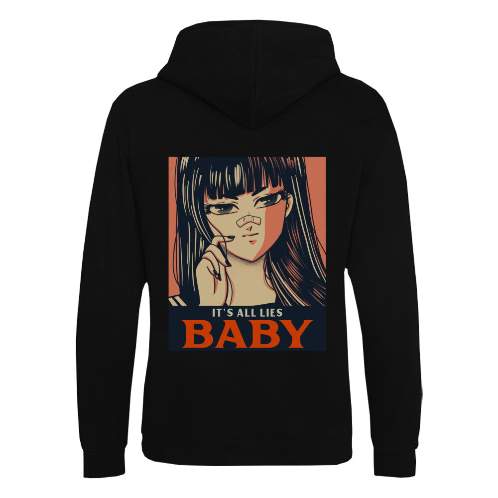 ALL LIES - Organic Hoodie (Back) bonsaiwardrobe