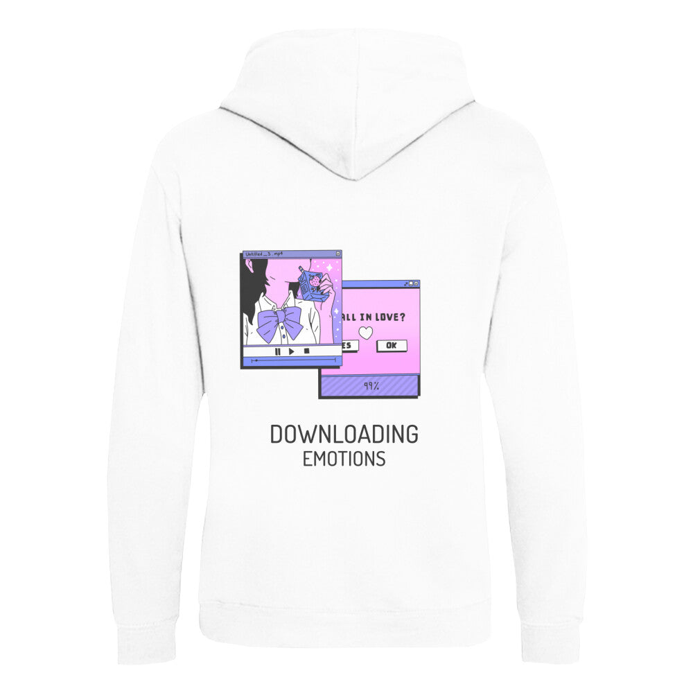 DOWNLOADING EMOTIONS II - Organic Hoodie (Back) bonsaiwardrobe