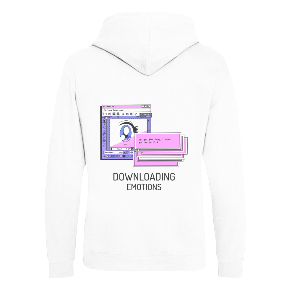 DOWNLOADING EMOTIONS - Organic Hoodie (Back) bonsaiwardrobe