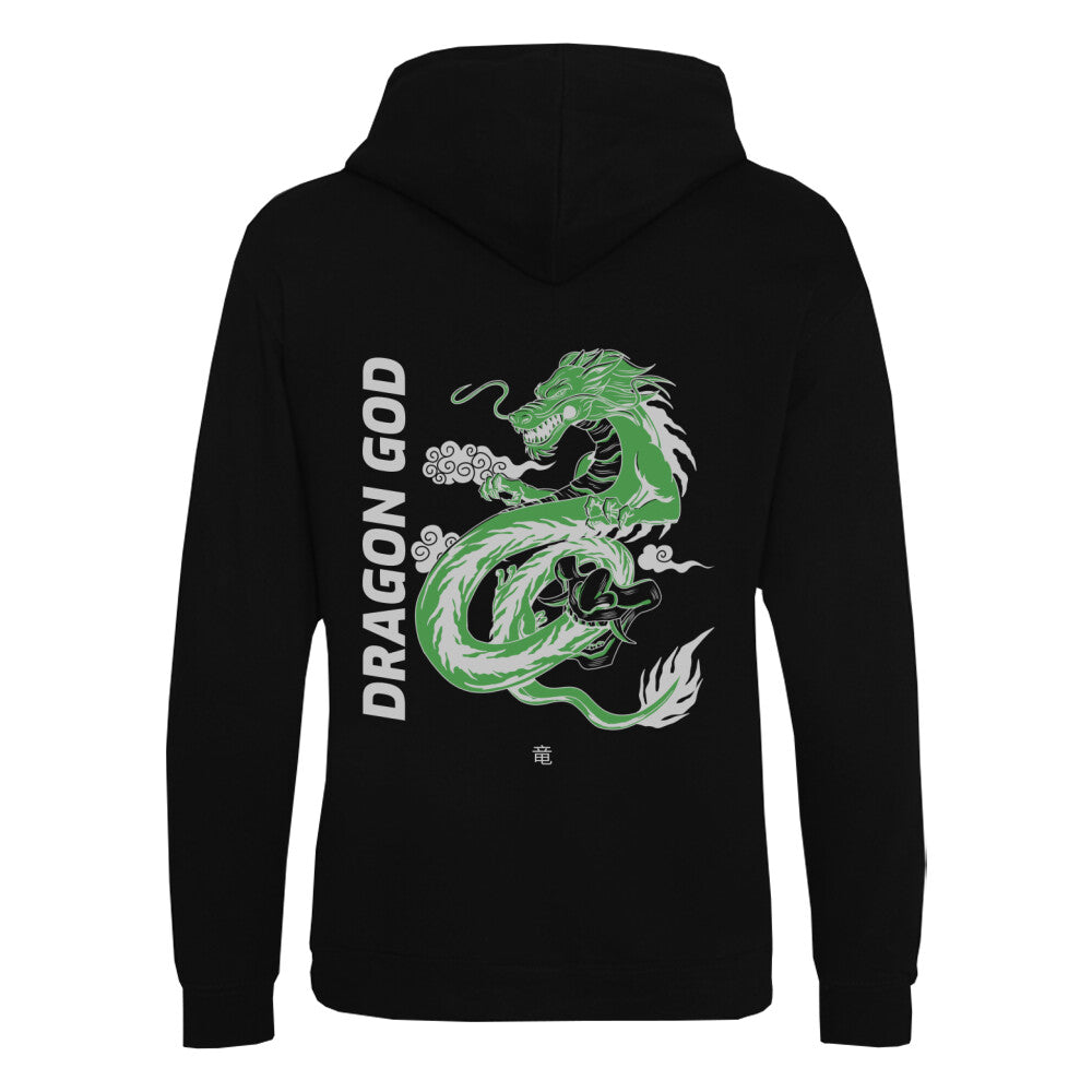 DRAGON GOD I - Organic Hoodie (Back) bonsaiwardrobe