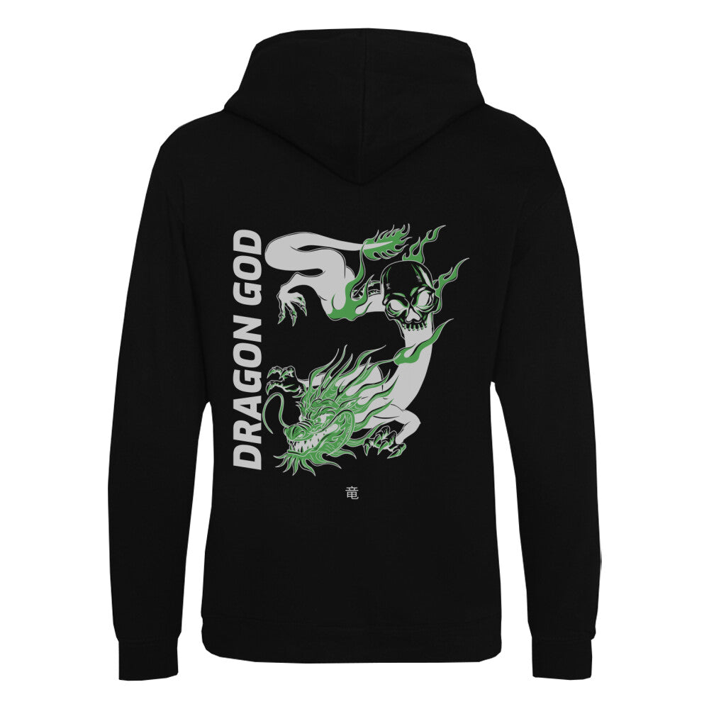 DRAGON GOD II - Organic Hoodie (Back) bonsaiwardrobe