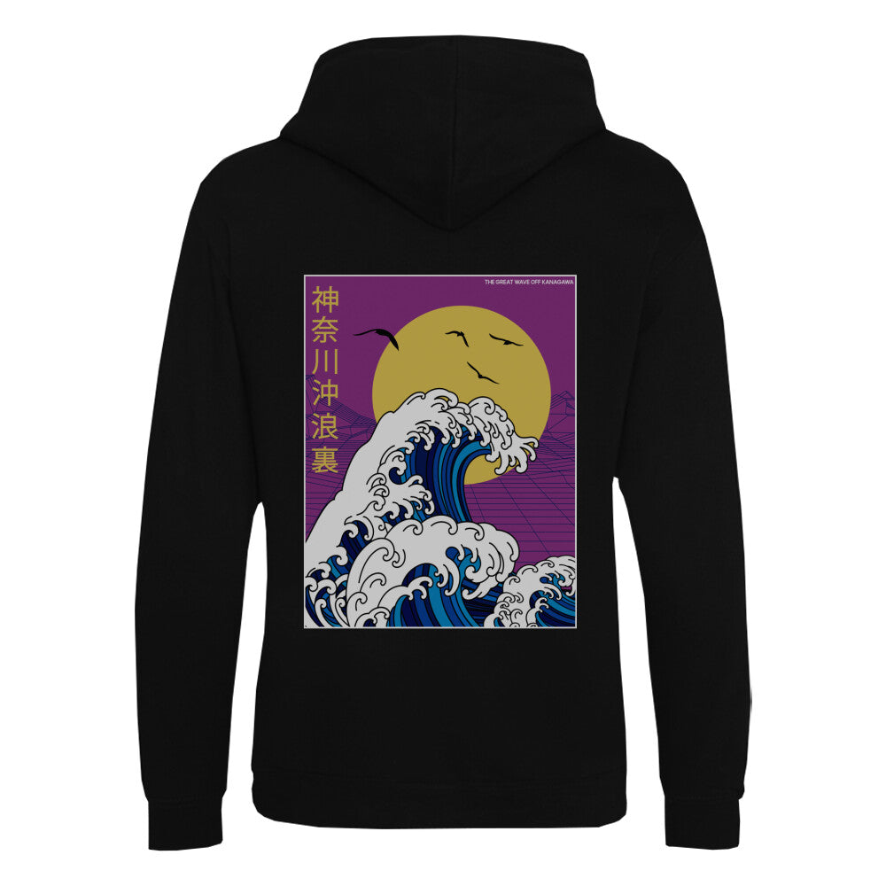 RETRO KANAGAWA - Organic Hoodie (Back) bonsaiwardrobe