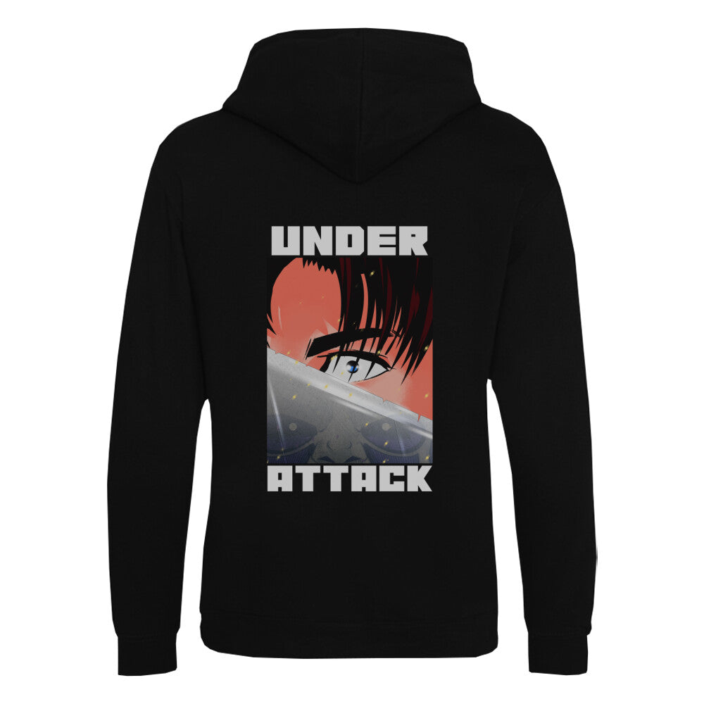UNDER ATTACK - Organic Hoodie (Back) bonsaiwardrobe