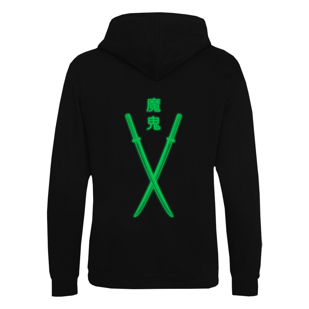Kanji "Devil" - Organic Hoodie (Back) - bonsaiwardrobe