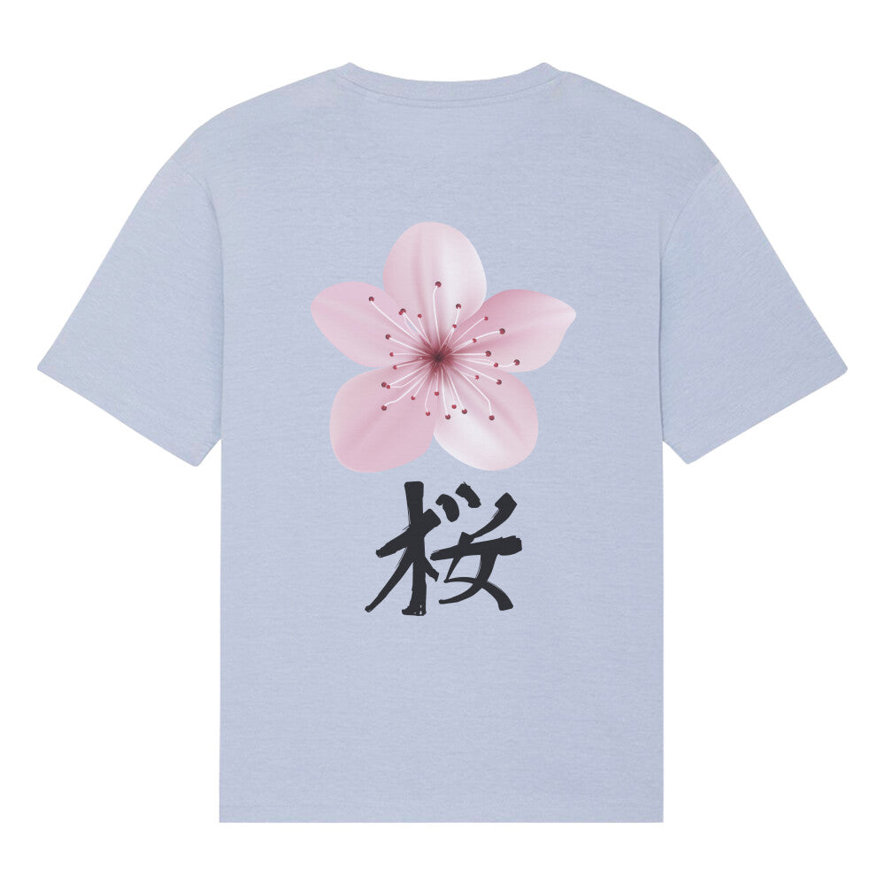 Kanji Kirschblüte - Oversize Fuser Shirt (Back) - bonsaiwardrobe