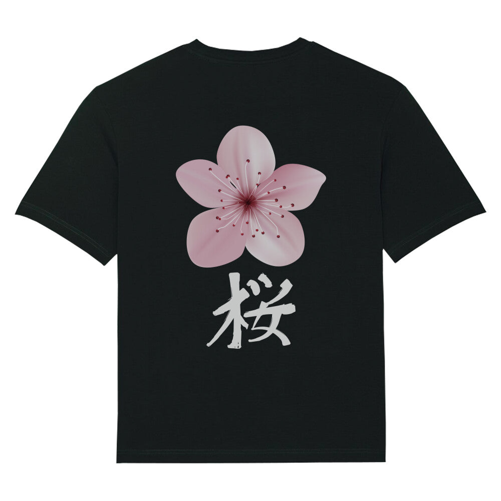 Kanji Kirschblüte - Oversize Fuser Shirt (Back) - bonsaiwardrobe