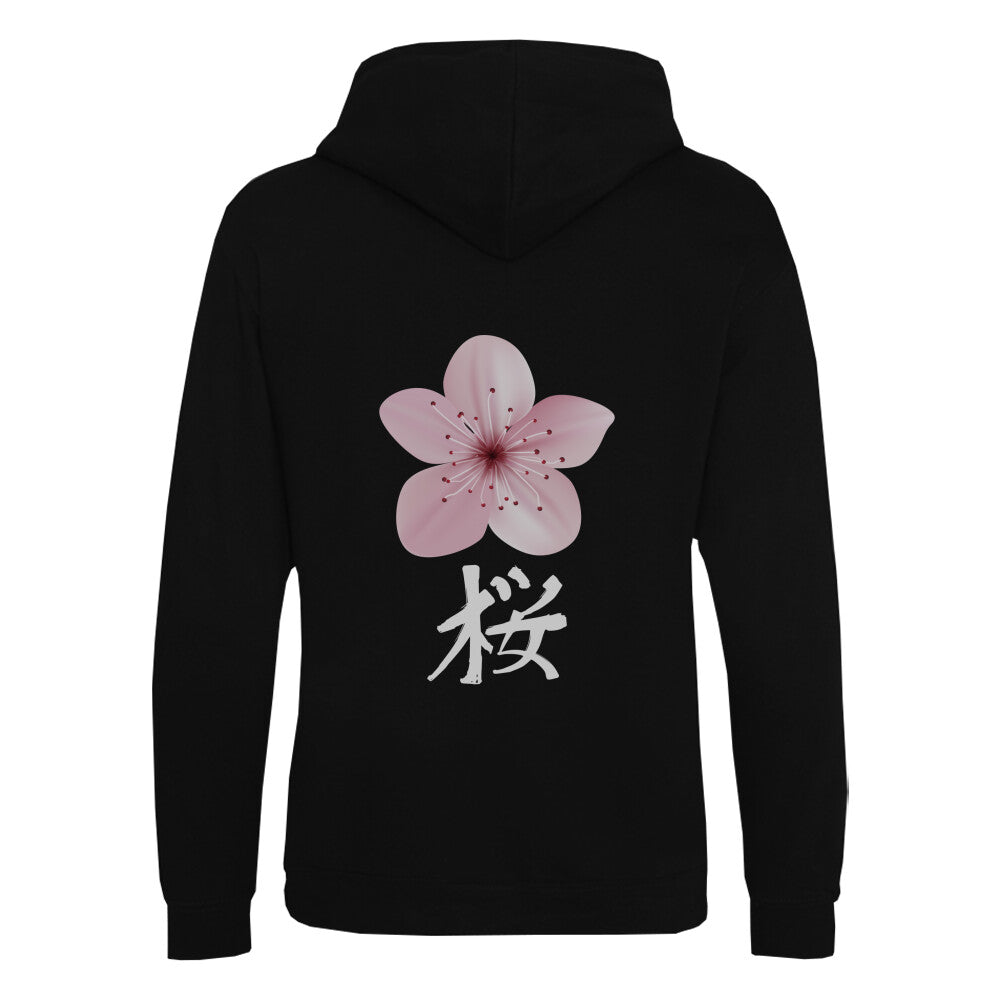 Kanji Kirschblüte - Organic Hoodie (Back) - bonsaiwardrobe