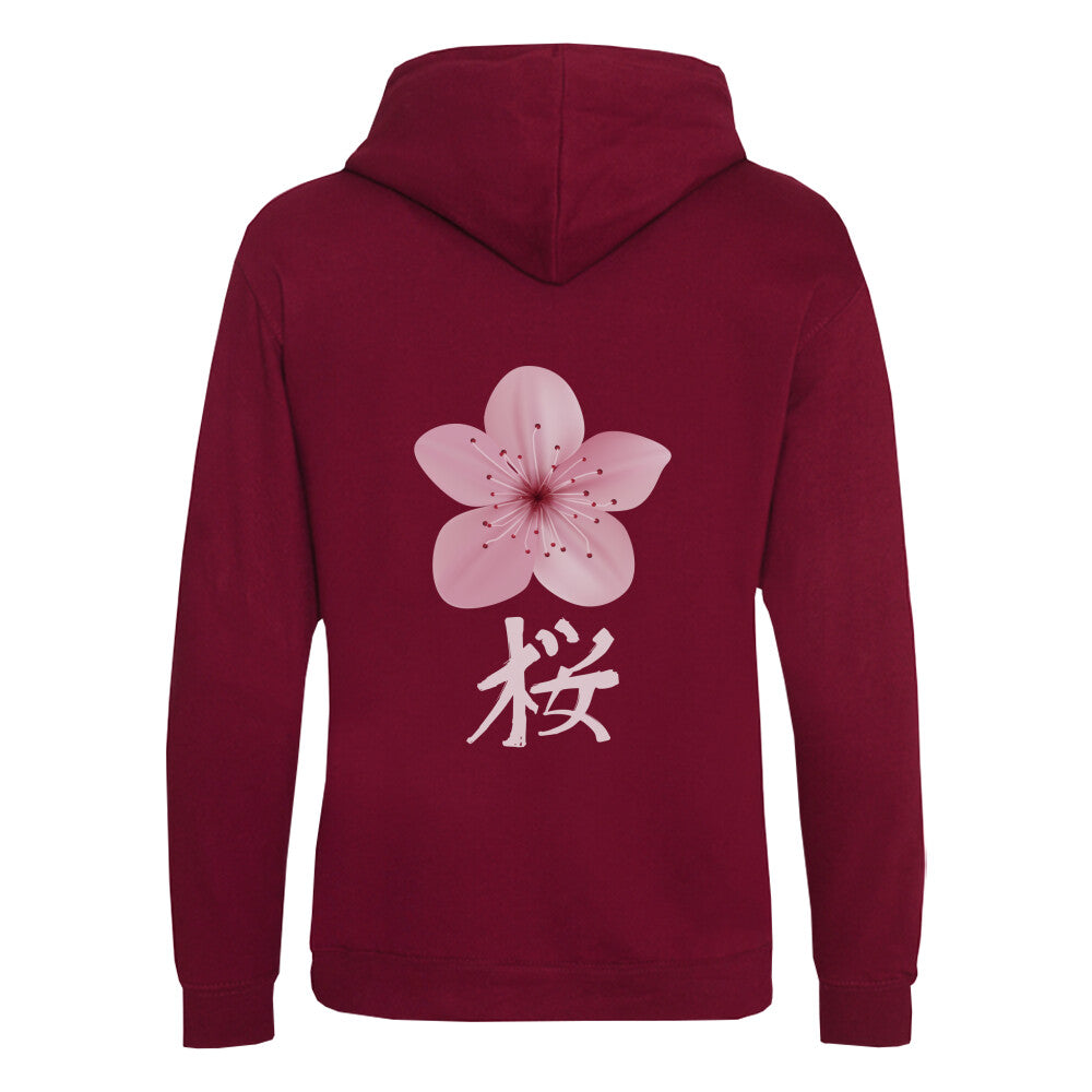 Kanji Kirschblüte - Organic Hoodie (Back) - bonsaiwardrobe