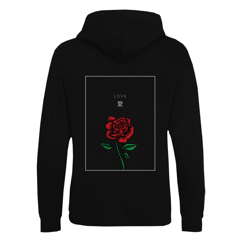 Kanji "Love" - Organic Hoodie (Back) - bonsaiwardrobe