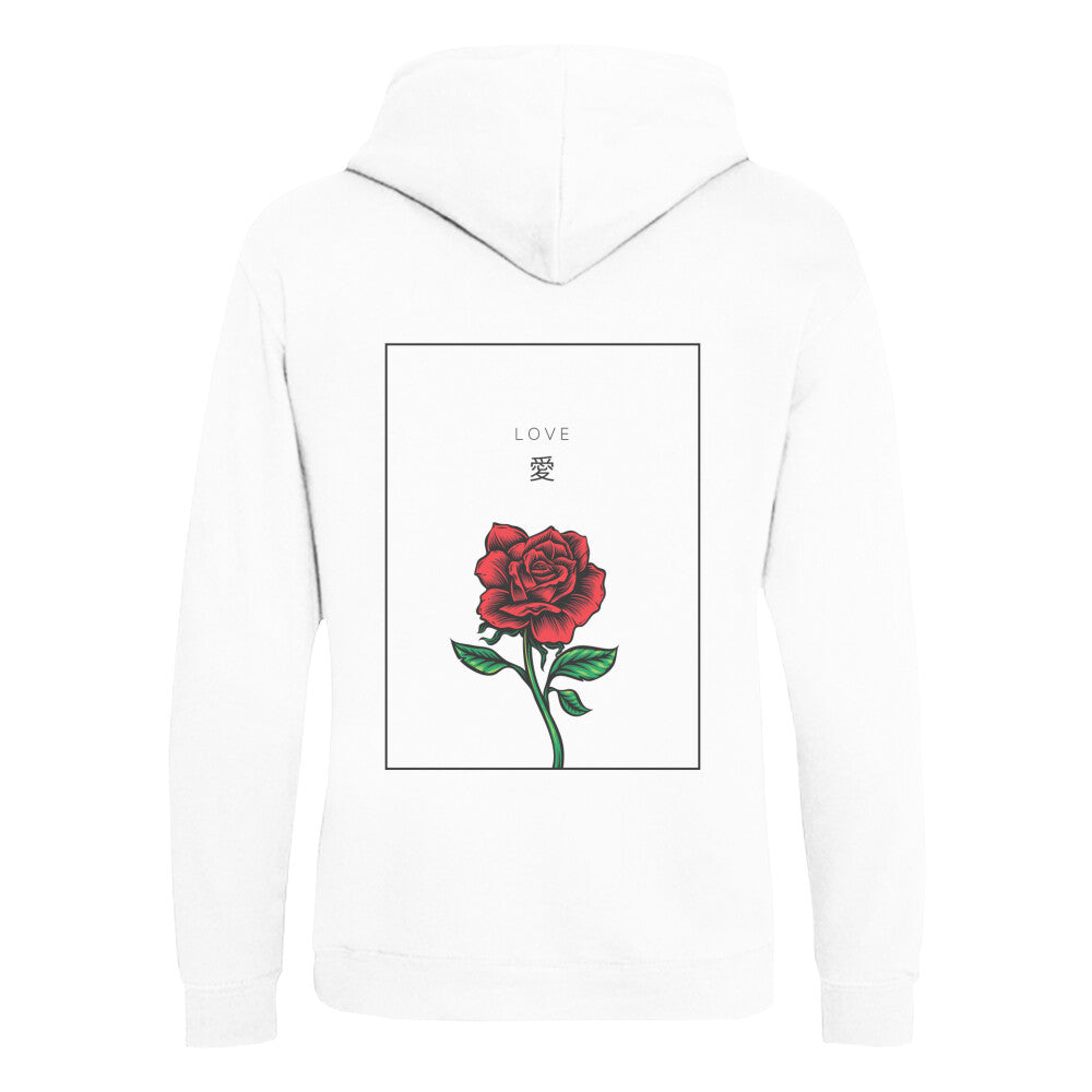 Kanji "Love" - Organic Hoodie (Back) - bonsaiwardrobe