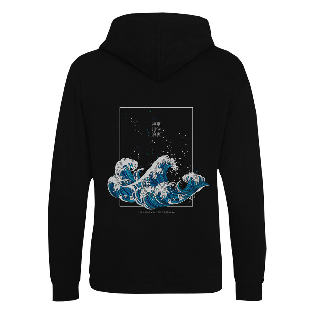 Kanji "Kanagawa" - Organic Hoodie (Back) - bonsaiwardrobe