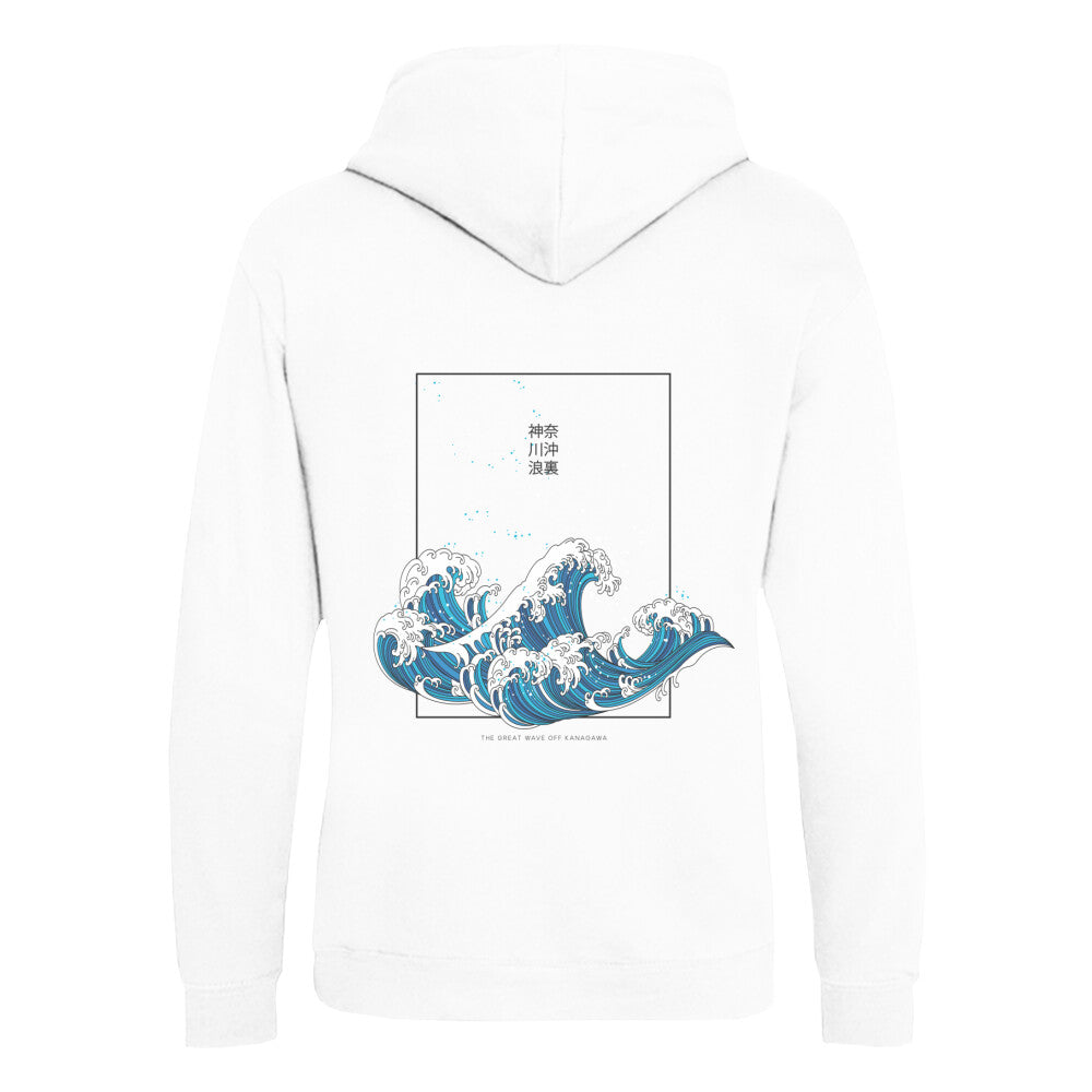 Kanji "Kanagawa" - Organic Hoodie (Back) - bonsaiwardrobe