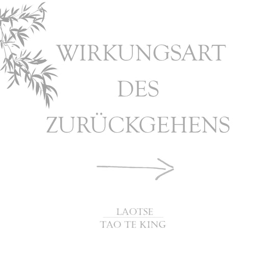 Laotse - Tao Te King: Wirkungsart des Zurückgehens bonsaiwardrobe