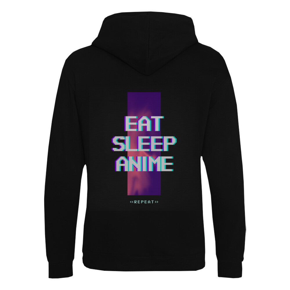 EAT SLEEP ANIME - Organic Hoodie (Back) bonsaiwardrobe