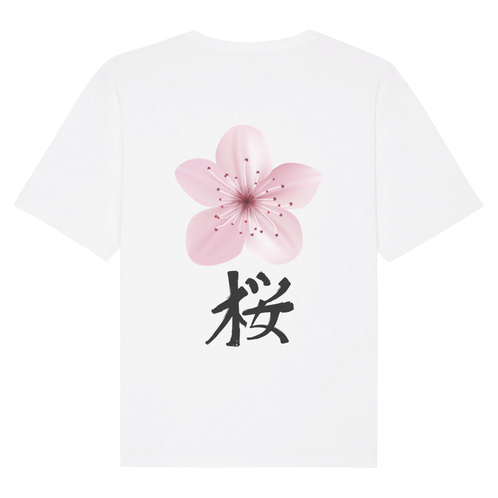 Kanji Kirschblüte - Oversize Fuser Shirt (Back) - bonsaiwardrobe