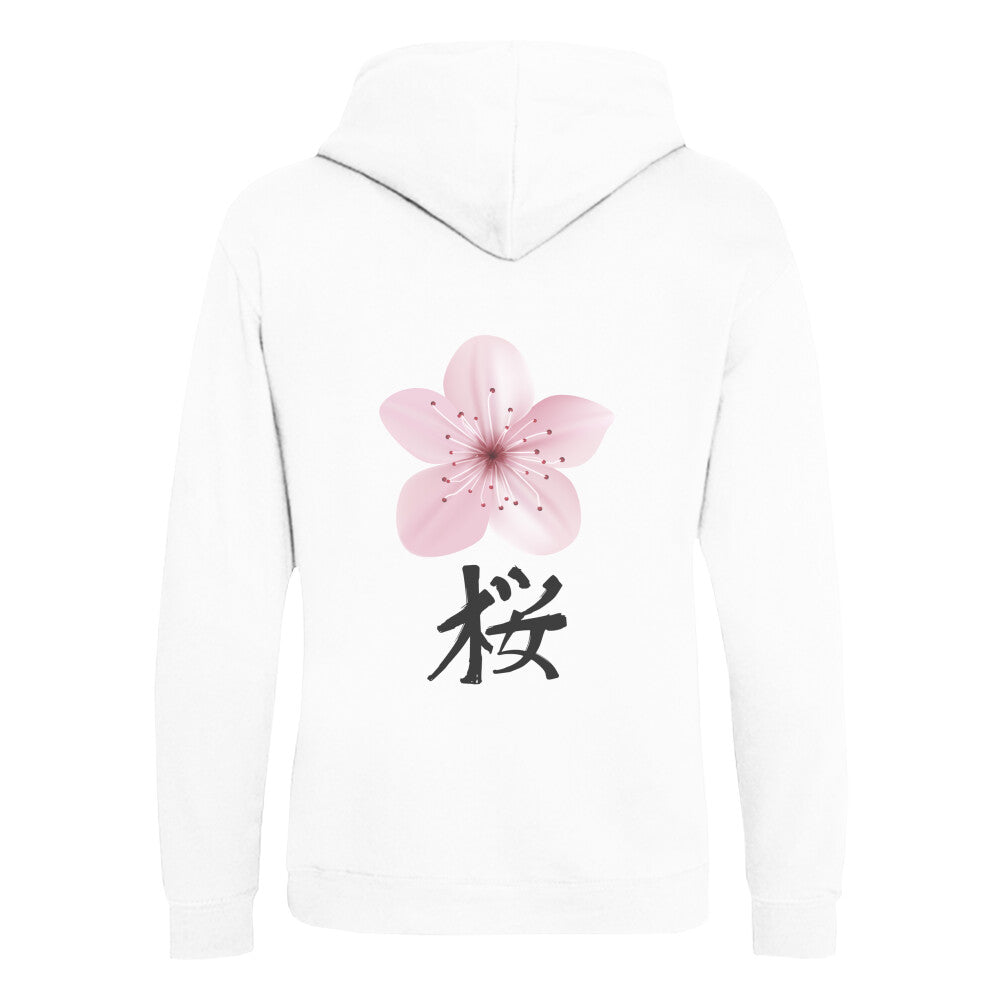Kanji Kirschblüte - Organic Hoodie (Back) - bonsaiwardrobe